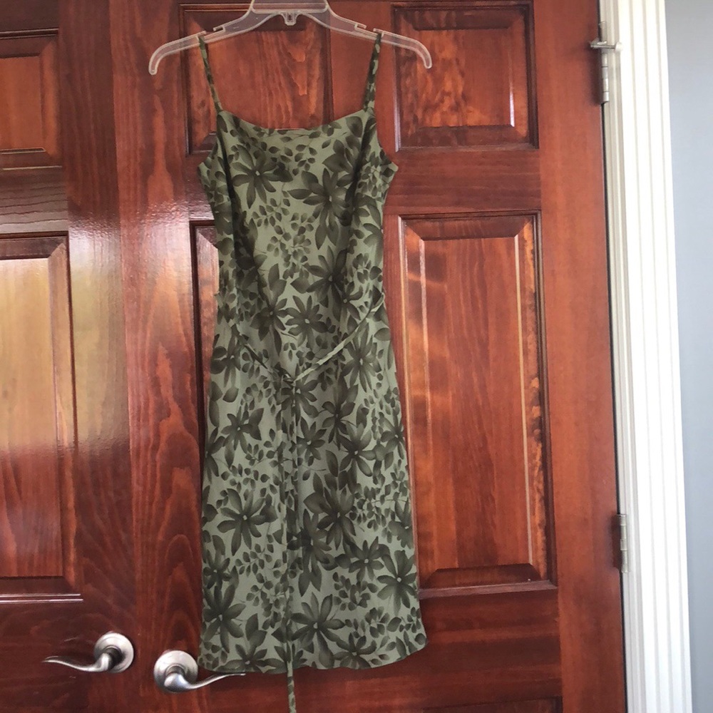 Ann Taylor Loft Green Spaghetti Dress.